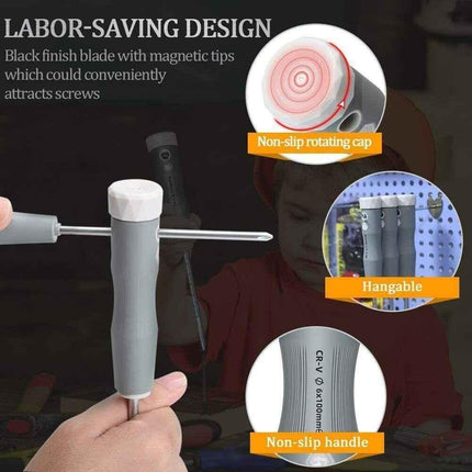 Screwdriver Set for Daily Work, 9 Piece Phillips and slotted screwdriver Durable