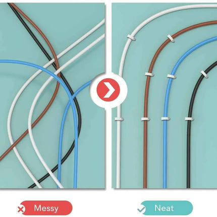 Round Cable Clips White 8mm 100 Pcs for Ethernet Telephone Cable TV Wire etc