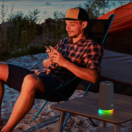 VOTOMY Bluetooth Speaker 24H Playtime 360° Bass RGB Lights IPX7 Waterproof Black