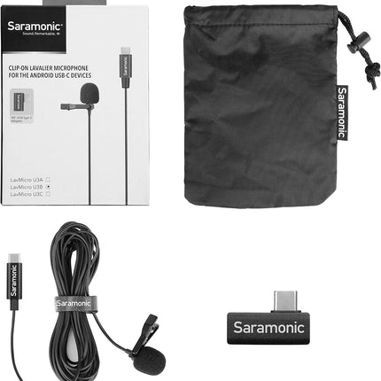 Saramonic Lavalier U3B Microphone USB-C for Mobile Devices and PCs Inc 6m Cable