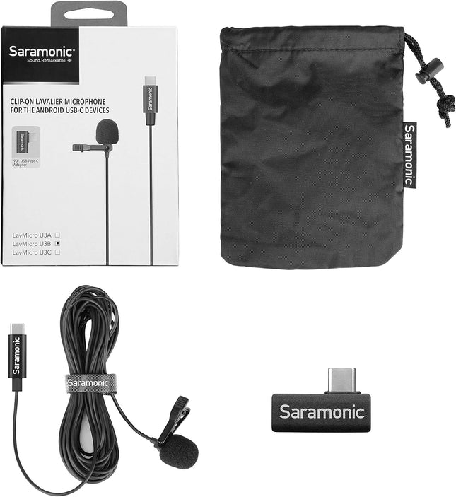 Saramonic Lavalier U3B Microphone USB-C for Mobile Devices and PCs Inc 6m Cable