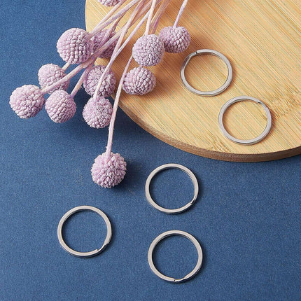 Split Rings Key Ring 25mm Metal Keyrings Keychain Ring Holder Silver Pack of 10
