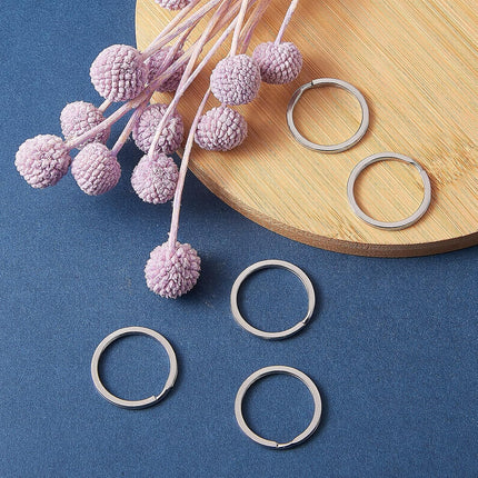 Split Rings Key Ring 25mm Metal Keyrings Keychain Ring Holder Silver Pack of 10