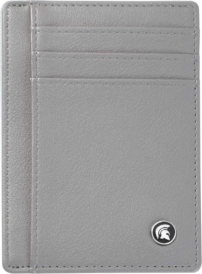 POWR Credit Card Holder (Grey) Wallet Slim RFID Blocking Minimalist