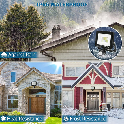 50W LED PIR Motion Sensor Outdoor Security Floodlight IP66 Waterproof 5000LM