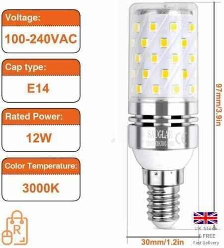 E14 LED Corn Bulb 12W Energy Efficient Solution Lasting up to 25,000 Hours 2 Pk