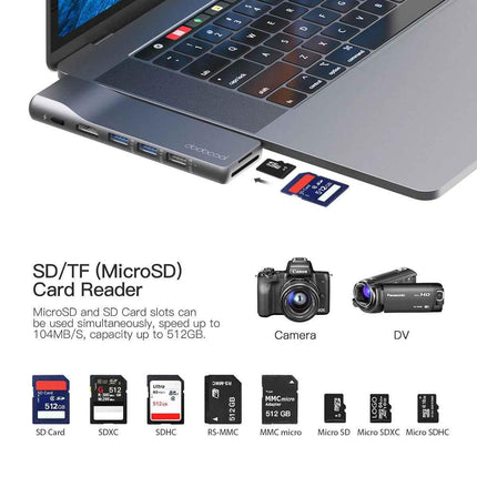 MacBook Docking Station Premium Aluminium Alloy 8-in-2 Hub for Pro & Air Opened