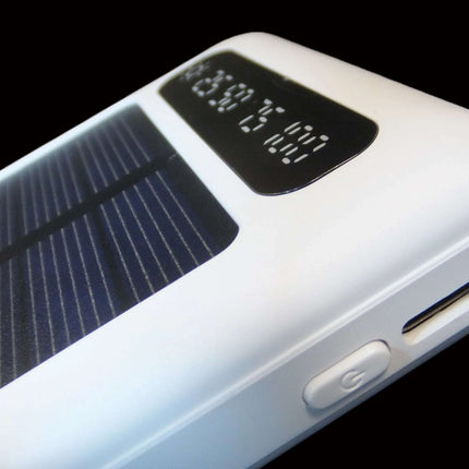 12000mAh Power Bank with Solar Panel Micro USB, iPhone, Type-C, and USB With LED