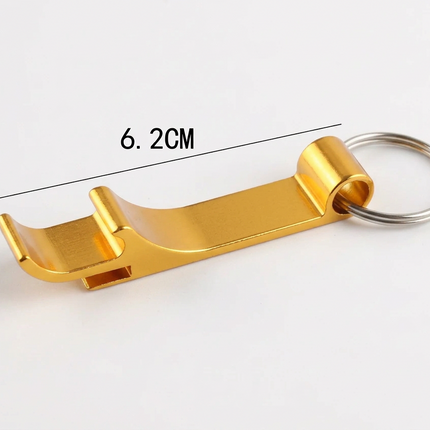 A metallic blue keychain tool with a silver split ring, shown on a white background with dimension lines indicating 6.2 cm in length and 1.