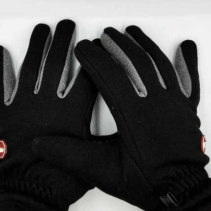Cycling Gloves Touchscreen Running Black Gloves Warm Non-slip Fleece Lining