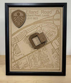 LUFC Elland Road Framed Wall Art 3D Laser Engraved Stadium Wooden Print Gift