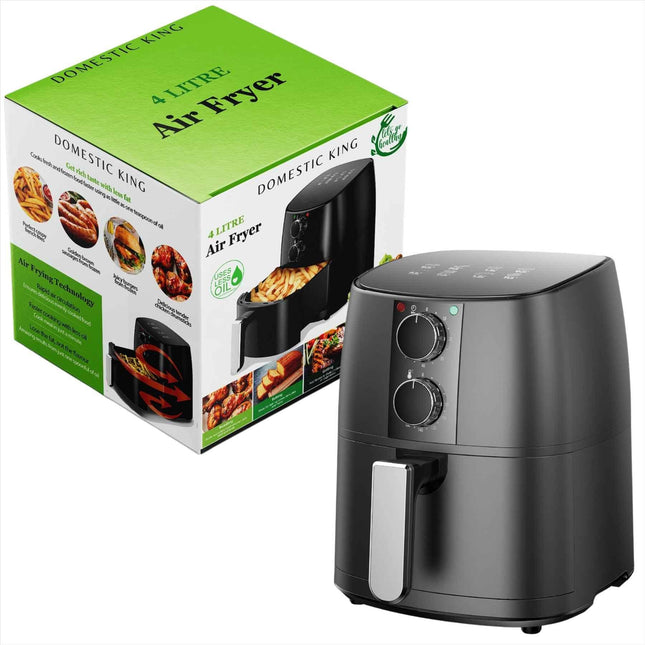 Domestic King 4L Air Fryer Free Recipe Book Temperature Control Non-stick Basket