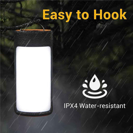 2 Pack Rechargeable Camping Lantern LED 400LM 5 Modes Emergency Tent Light USB