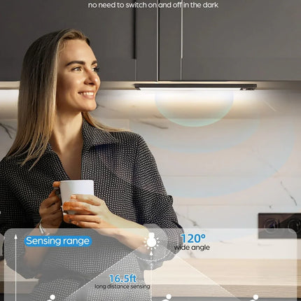 Wireless Motion Sensor Under Cabinet Closet Kitchen Counter LED Night Light 2 Pk