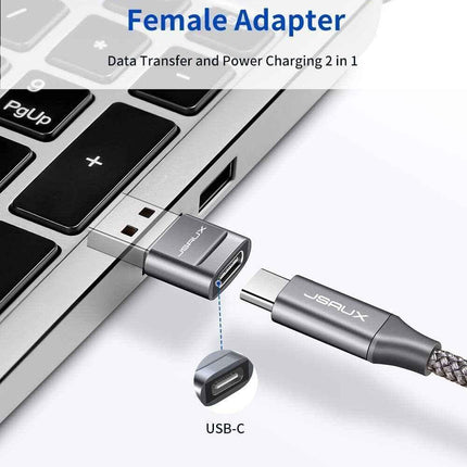 Premium USB Type C Female to USB A Male Adapter Converter Charger - Grey