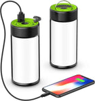2 Pack Rechargeable Camping Lantern LED 400LM 5 Modes Emergency Tent Light USB