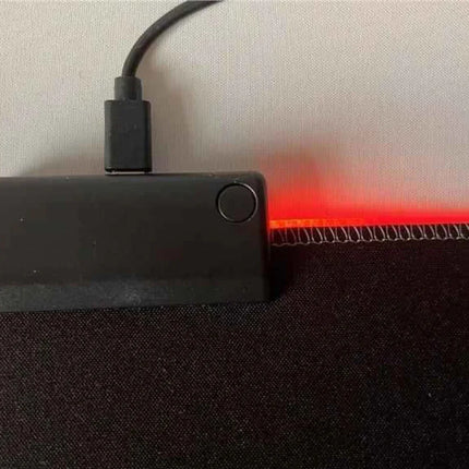 AMD LED Gaming Mouse Pad with Red Light, Anti-Slip, 36.5x25.5cm for PC & Laptop