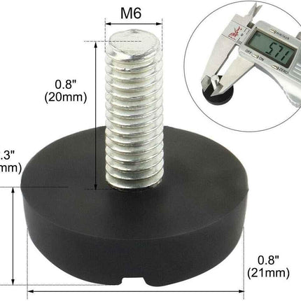 M6 x 20mm Adjustable Levelling Feet – Furniture/Table Screw-On Levellers 4pcs