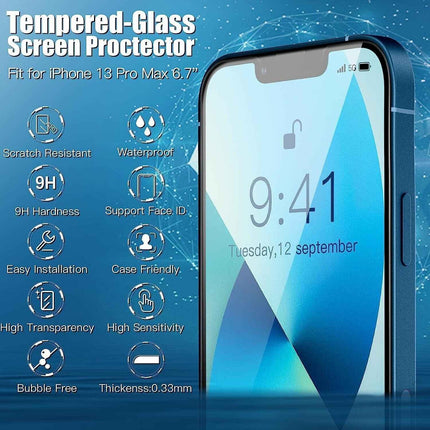 Screen protector for iPhone 14 Plus & iPhone 13/15 Pro Max Tempered Glass 3 pack