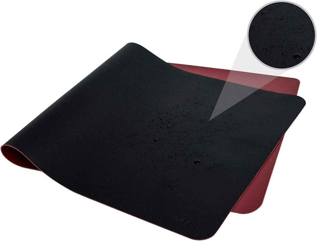 Desk Protector Faux Leather Reversible for Office and Home Black & Red 80cm*40cm