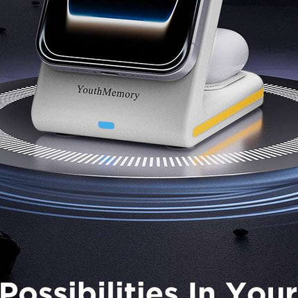 YouthMemory 3-in-1 Wireless Charging Station for iPhone, Apple Watch & AirPods