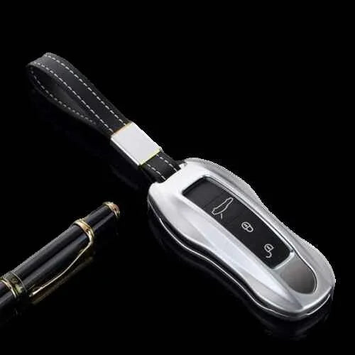 Porsche 911 Carrera 918 Cayenne Coupe Aluminium Car Key Protector - Silver