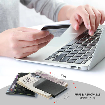 Oak & Steel Premium Card Holder/Wallet with Removable Money Clip Various Colours
