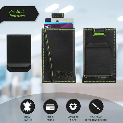 Oak & Steel Premium Card Holder/Wallet with Removable Money Clip Various Colours