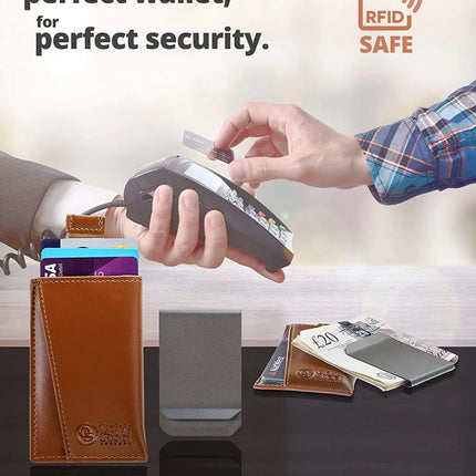 Oak & Steel Premium Card Holder/Wallet with Removable Money Clip Various Colours