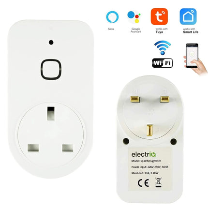 Smart Plug Wi-Fi Energy Monitoring Tuya, Alexa & Google Voice Control App Remote