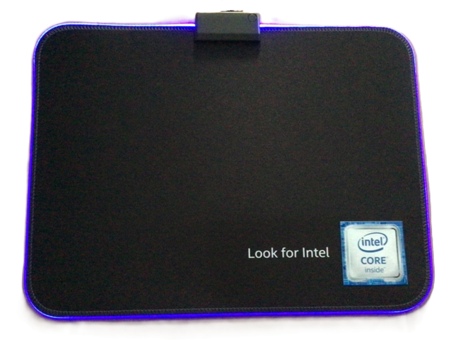 Intel Gaming Mouse Pad Blue Led Light-Up Anti Slip 36.5X25.5cm for PC and Laptop
