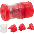 Travel Plug Universal Worldwide Charger Power Adapter US, EU, UK, AU - Red