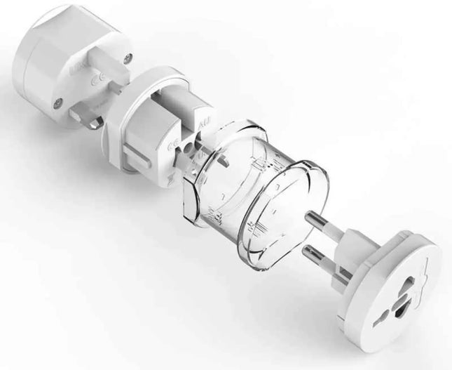 Travel Plug Universal Worldwide Charger Power Adapter US, EU, UK, AU - White