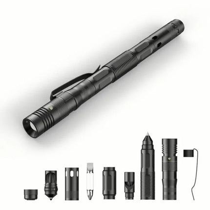 Tactical Pen Multi-Function 9-in-1 Including Aluminium Wallet Card Tool 2 Pack