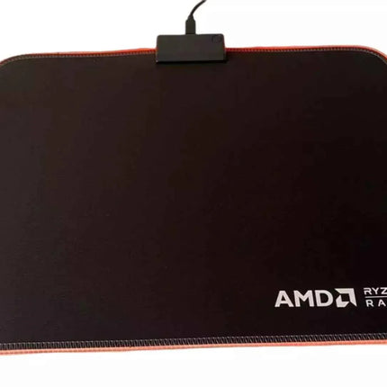 AMD LED Gaming Mouse Pad with Red Light, Anti-Slip, 36.5x25.5cm for PC & Laptop