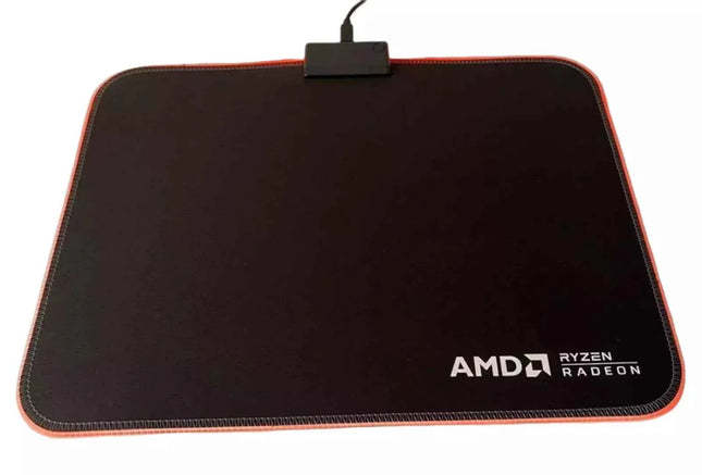 Gaming Mouse Pad AMD Red Led Light-Up Anti Slip 36.5 X 25.5cm for PC and Laptop