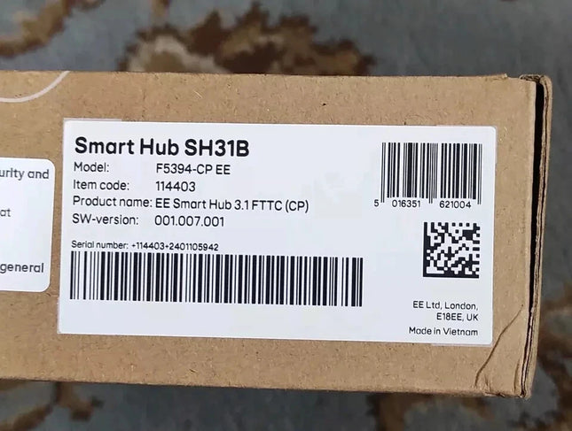 EE Smart Hub Plus Wireless Router Wi-Fi 6 802.11AX SH31B FTTC up to 190 Clients