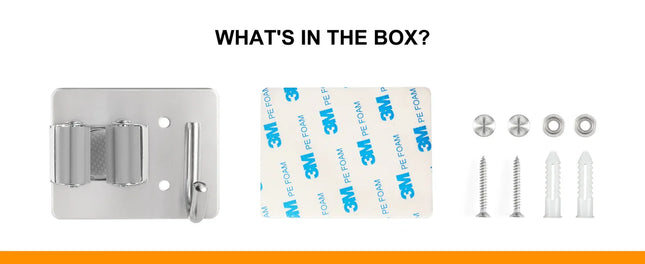 Mop Broom Holder Wall Mounted Heavy Duty Clips & Hanger Storage Rack 1 Hook 2 pk