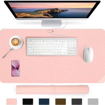Desk Protector Waterproof Desk Pad Premium PU Leather Colour Pastel Pink 80 x 40