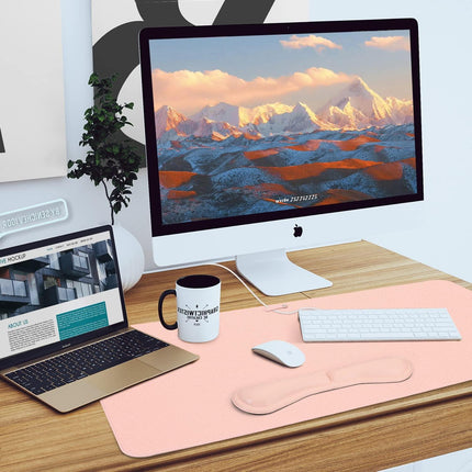 Desk Protector Waterproof Desk Pad Premium PU Leather Colour Pastel Pink 80 x 40