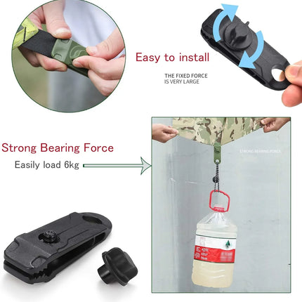 Camping & Cargo Tarpaulin Clips Set – Heavy Duty Tarp Tie Down Clips 10 Pack