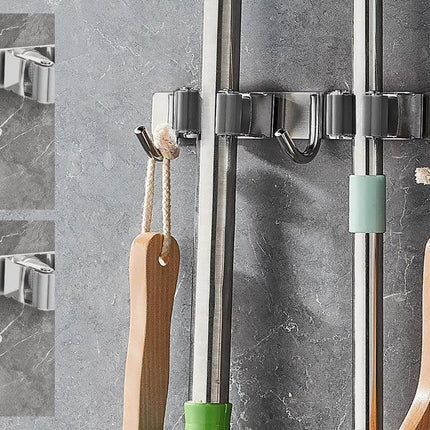 Wall Mounted Mop Brush Broom Clips & Hanger Holder Storage Rack for Kitchen 3 Hk